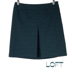 LOFT Black Teal Pleated Skirt Size 2P